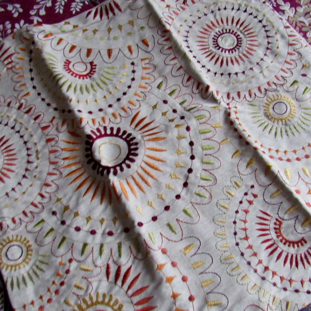 DECORATIVE EMBROIDERED PILLOW CASE 20" X 20"